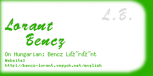 lorant bencz business card